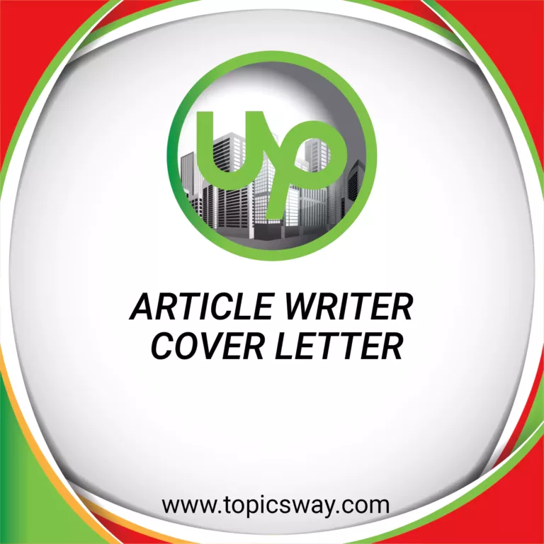 ARTICLE WRITER COVER LETTER